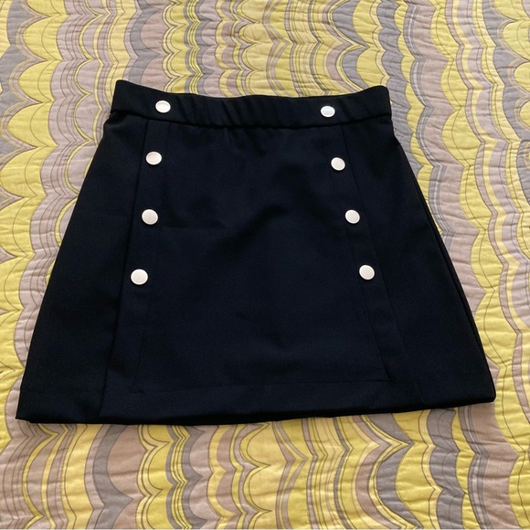 Rachel Zoe Sailor Button Front A Line Skirt |Color Black | Size 8 | New No Tags - Picture 4 of 7